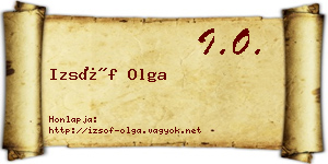 Izsóf Olga névjegykártya