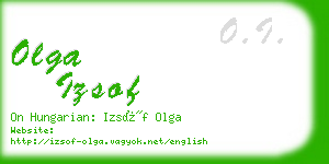 olga izsof business card